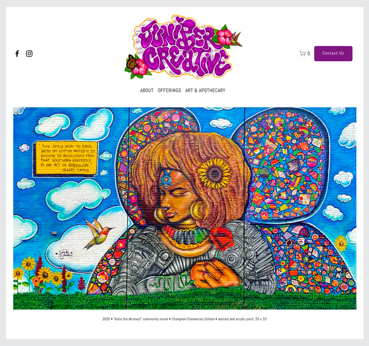 Juniper Creative Arts website
