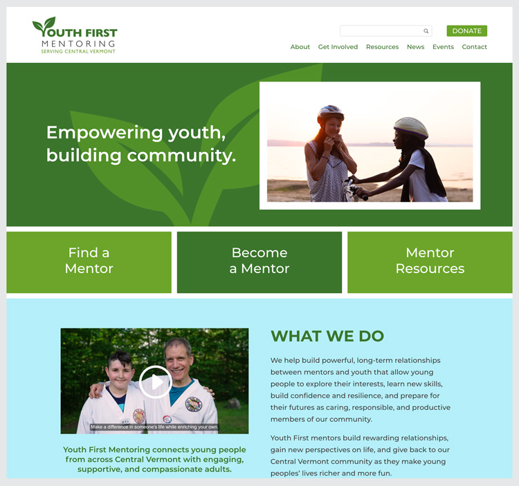 Youth First Mentoring website
